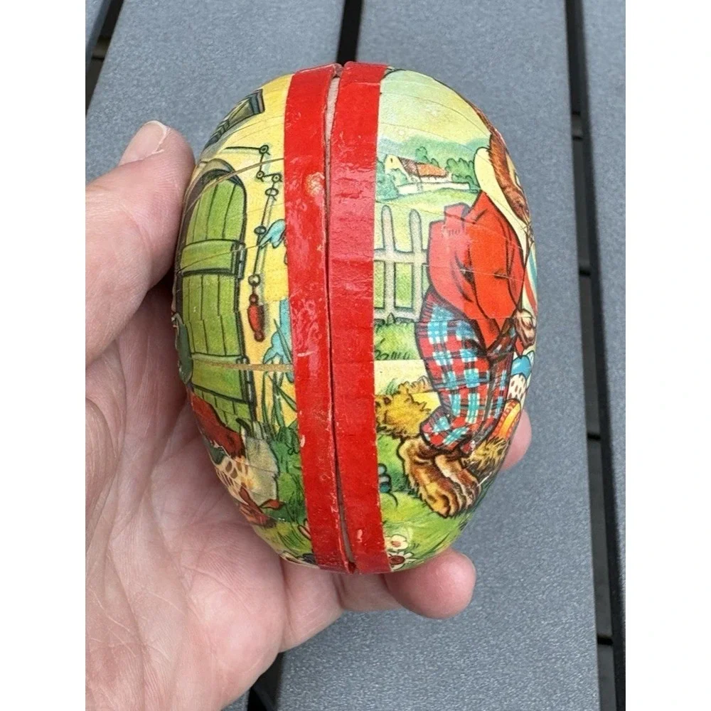 Vintage paper mache Easter eggs candy containers Germany flowers ducks rabbits
